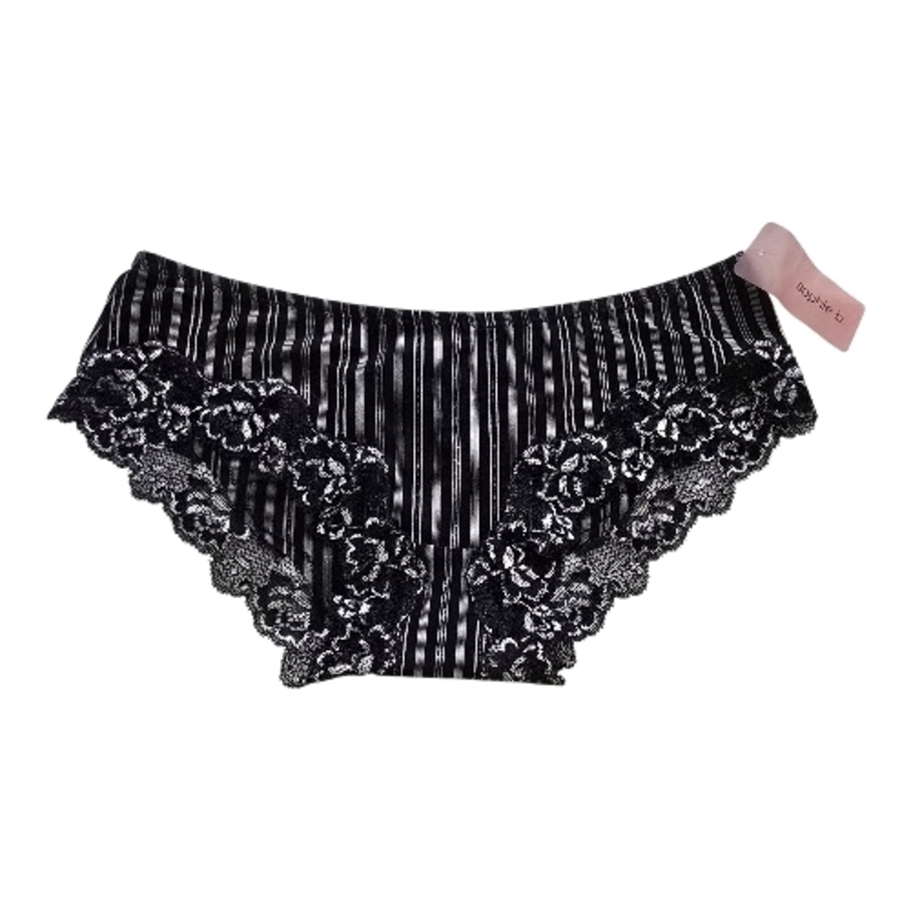 ✨ NWT Sophie B Black Lace Trim Cheeky Panty – Size M/6